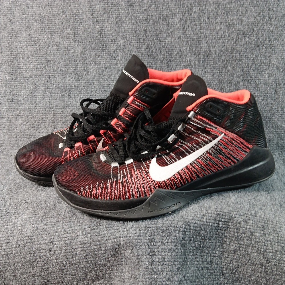 Nike Zoom Ascention Black Red Mens Basketball Sneakers 832234-003 Size 10.5